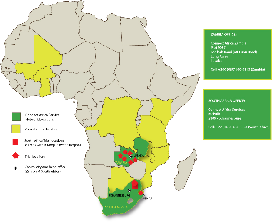 Connect Africa Service Network Locations Connect AfricaConnect Africa