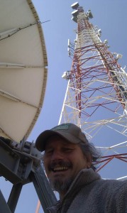 Dion at MTN Tower, with Satellite Dish