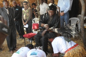 Chief Shakumbila with his subjects
